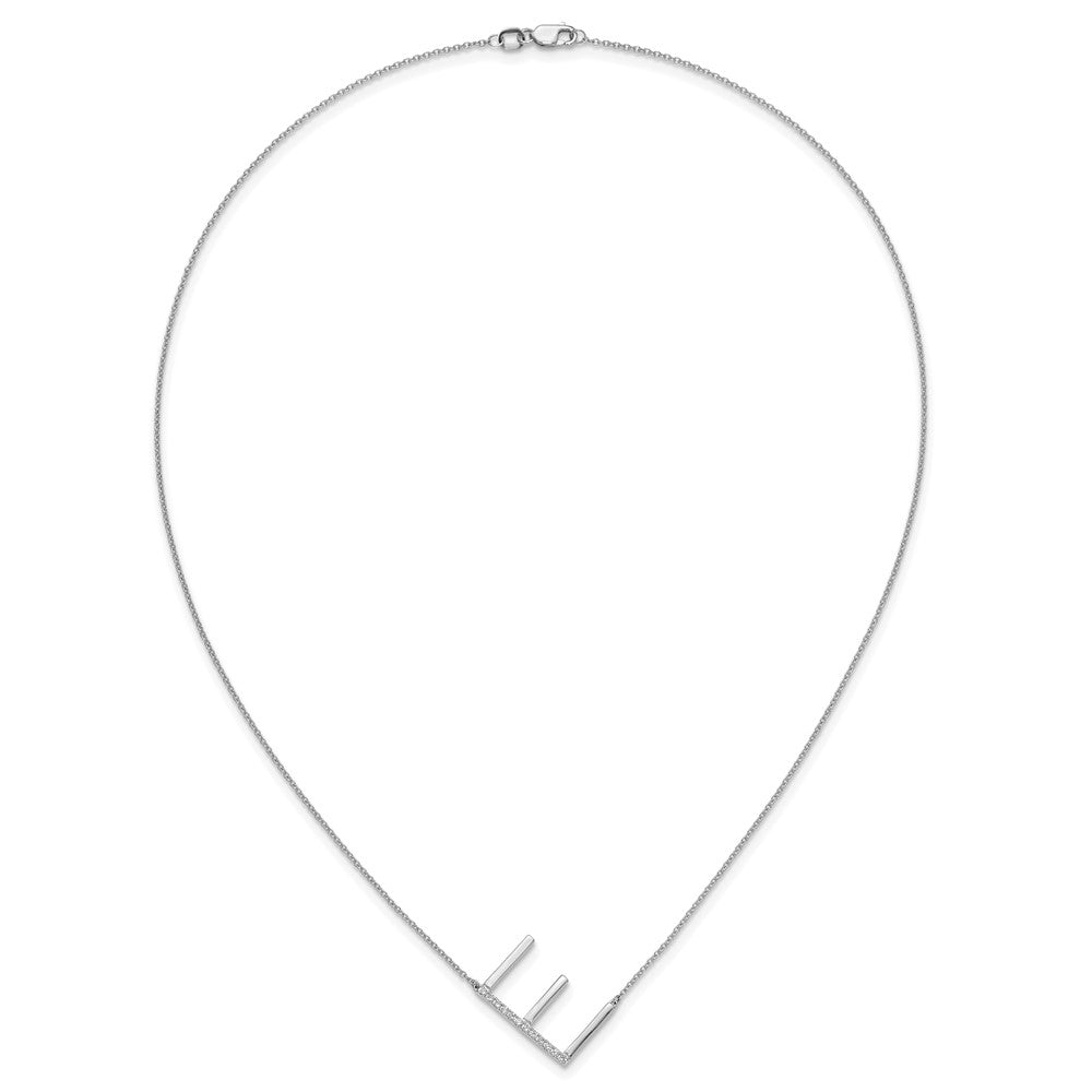 Sideways Diamond Initial E Necklace - WBC