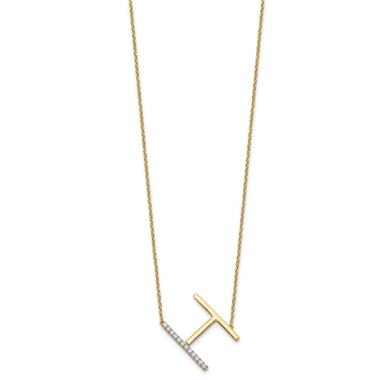 Sideways Diamond Initial H Necklace - WBC