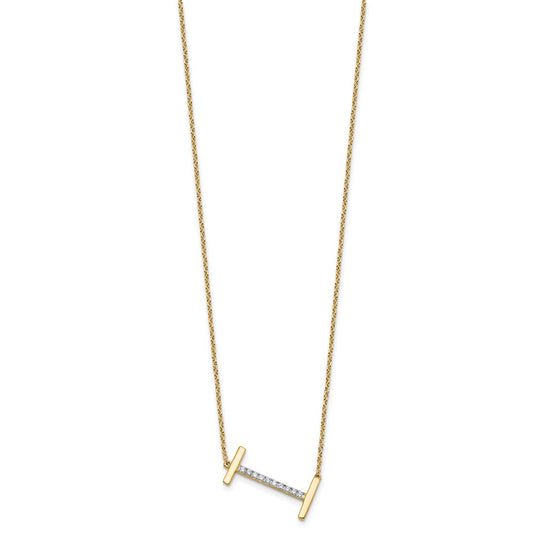 Sideways Diamond Initial I Necklace - WBC
