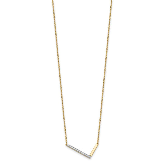 Sideways Diamond Initial L Necklace - WBC