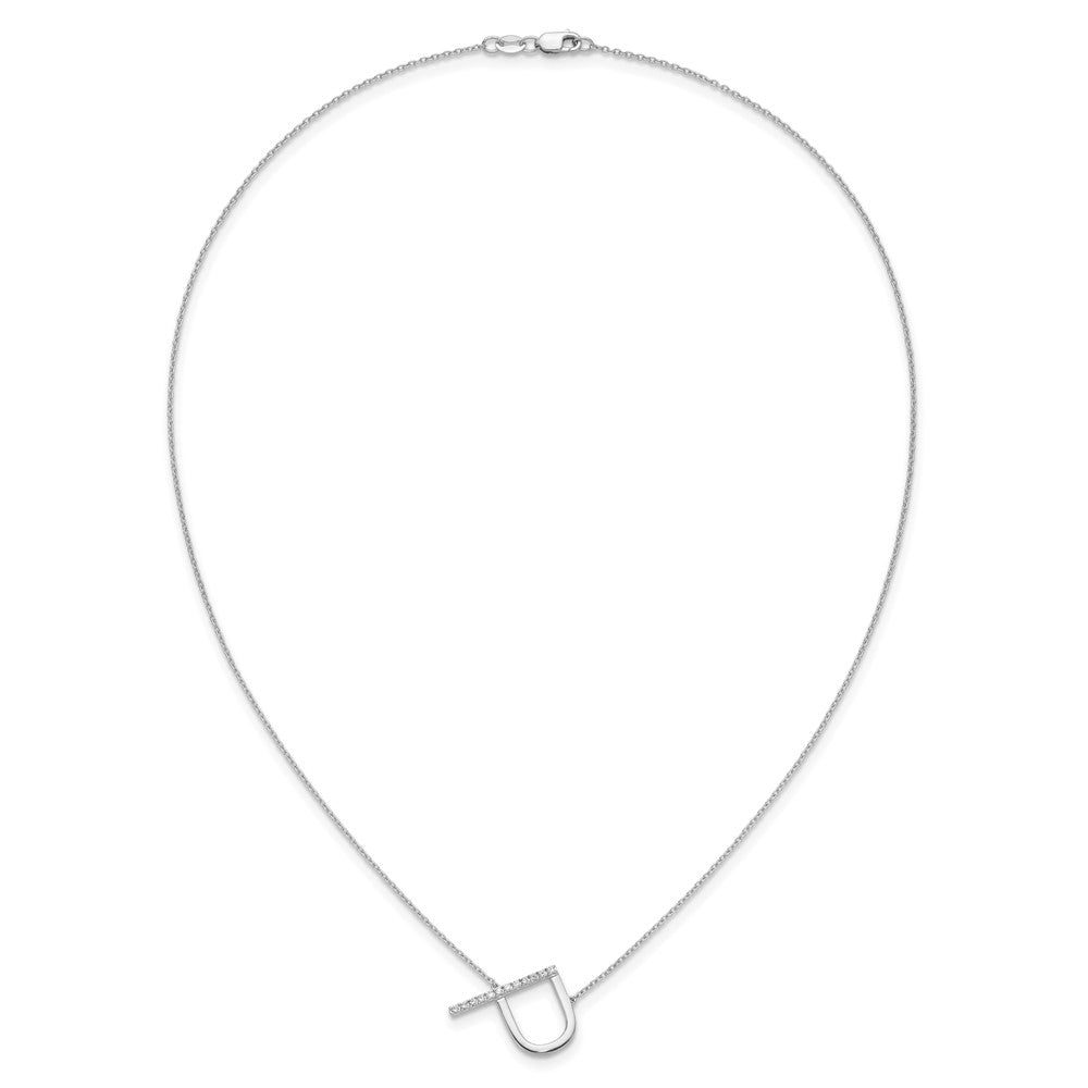 Sideways Diamond Initial P Necklace - WBC