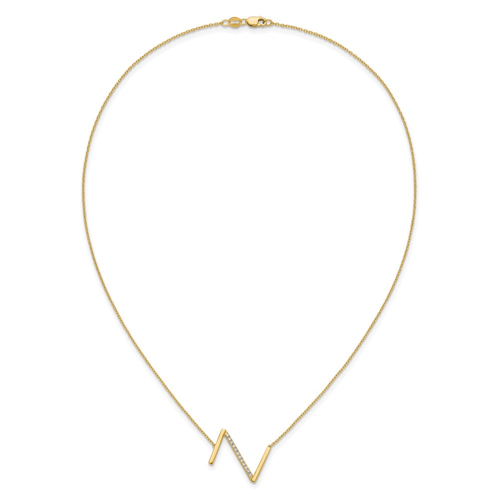 Sideways Diamond Initial Z Necklace - WBC