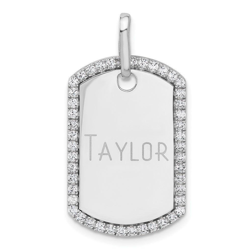 Personalized Diamond Dog Tag Charm - WBC