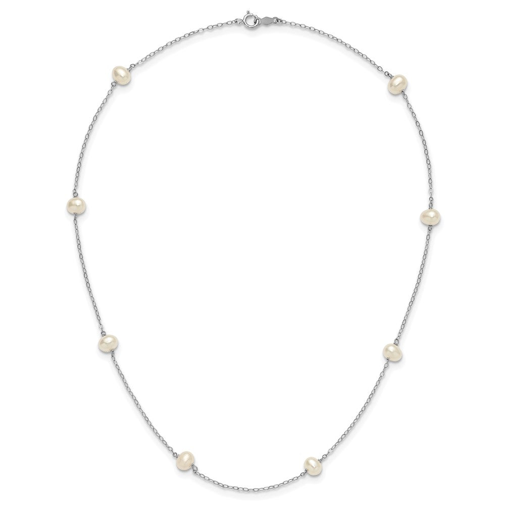 4- Near Round Freshwater Cultured Pearl 8-station Necklace - WBC