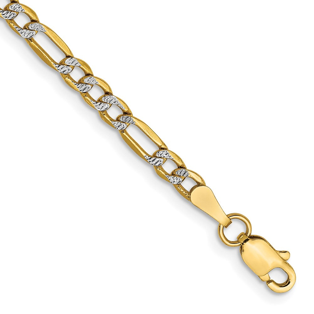 Semi-solid withRhodium PavÇ Figaro Chain - WBC
