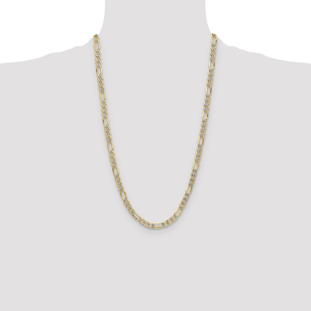 Semi-solid with Rhodium PavÇ Figaro Chain - WBC