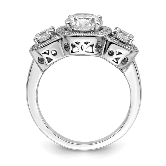 Brilliant Embers Rhodium-plated 50 Stone Micro PavÇ CZ Ring - WBC