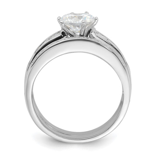 Rhodium-plated CZ 2 Piece Wedding Ring Set - WBC