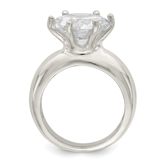 Sterling Silver Solitaire Round Ring, 4mm