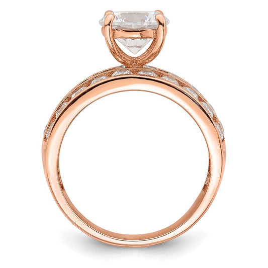 Polished -tone 3 Row CZ Ring - WBC