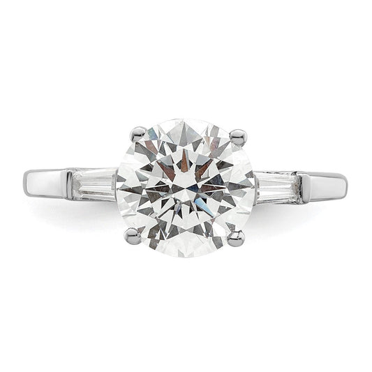 Sterling Silver Rhodium-plated Two Piece Wedding Set Rings, 2.05mm
