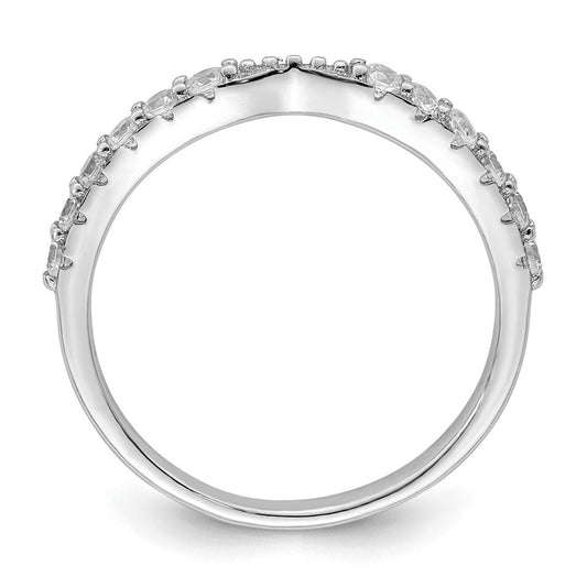 Sterling Silver Polished Rhodium-plated Trio 3 Ring Set, 3.44–6.56mm Tapered