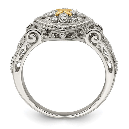 Shey Couture 14K Gold & Silver Rhodium-plated with Accent Diamond Ring