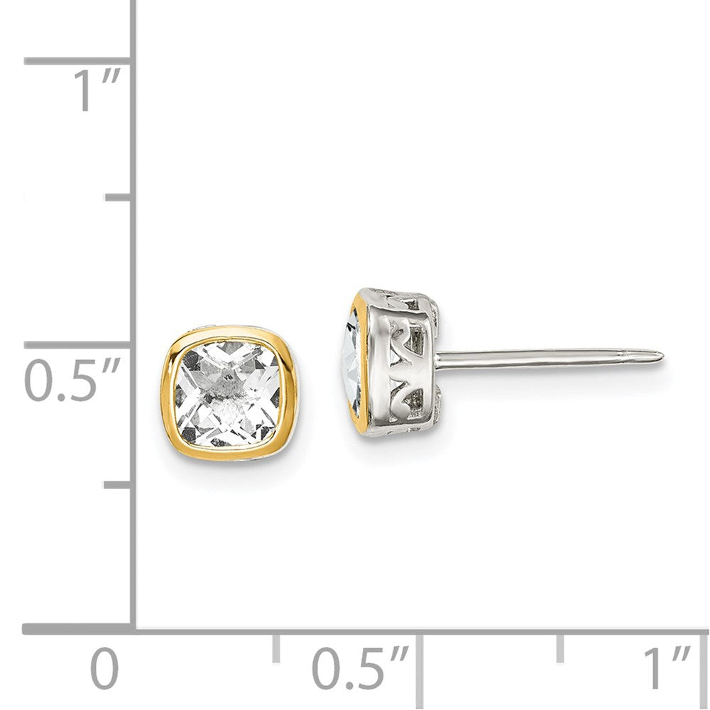 Shey Couture Rhodium-plated with Accent Topaz Square Stud Earrings - WBC
