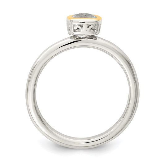 Shey Couture Rhodium-plated with Accent Polished Cushion-cut Topaz Ring - WBC