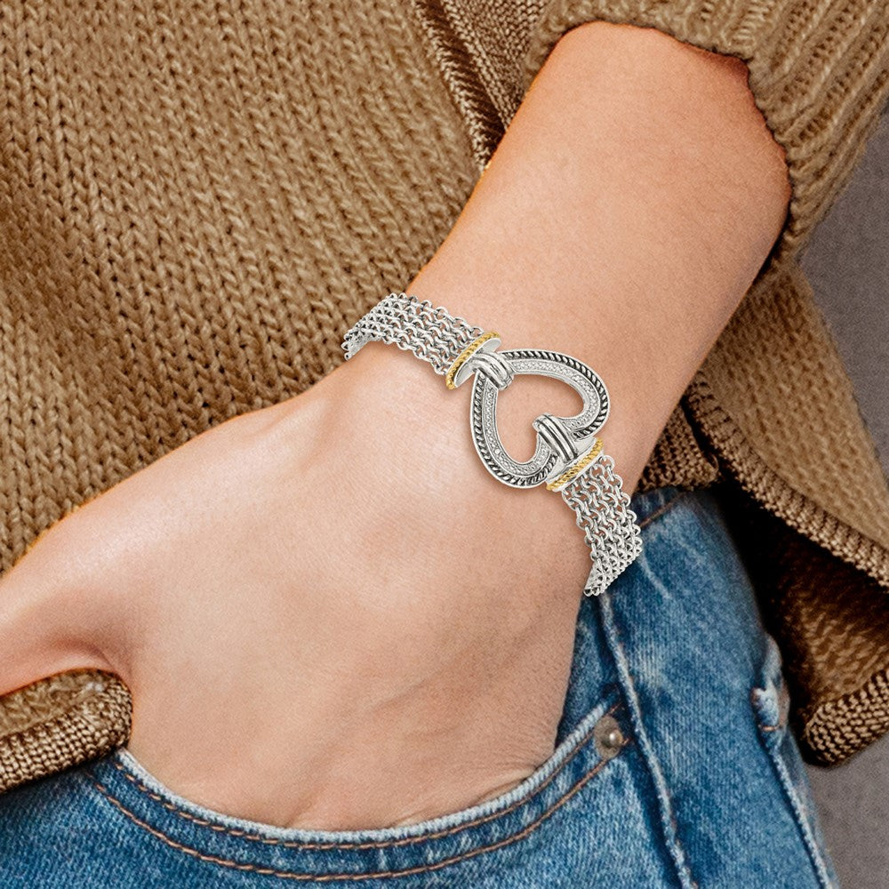 Shey Couture with Accent Antiqued Diamond Heart Bracelet - WBC