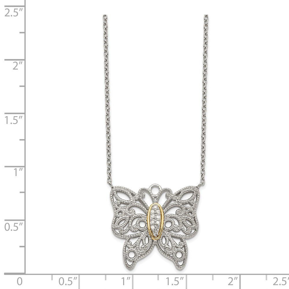 Shey Couture Rhodium-plated with Accent Diamond Butterfly Necklace - WBC
