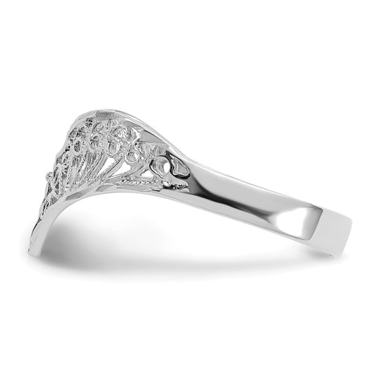 Diamond-Cut Filigree V-Shape Ring - WBC