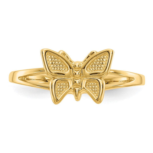 14K Gold Butterfly Baby / Child's Ring, 1mm