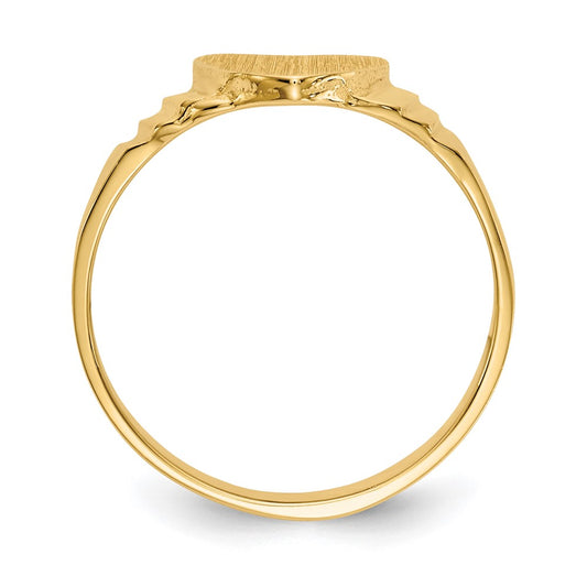 Satin Closed Back Childs Heart Signet Ring - WBC