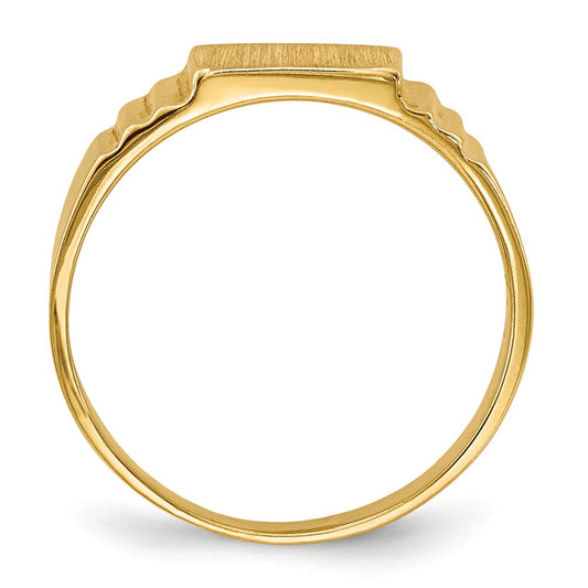 Satin Closed Back Baby Rectangular Signet Ring - WBC
