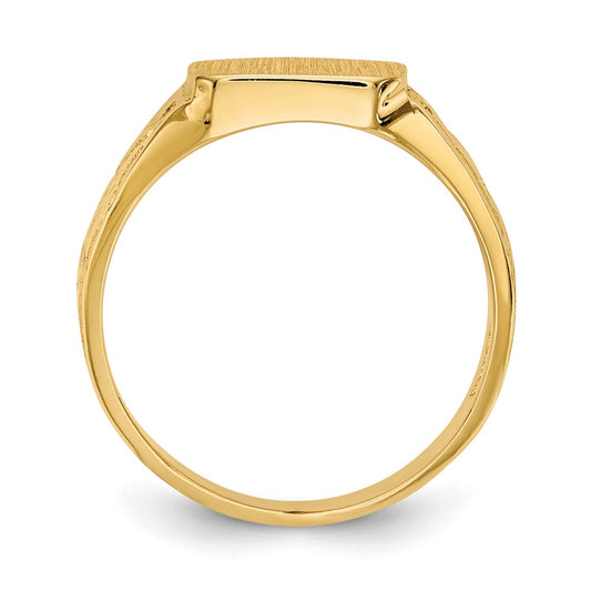 Polished Closed Back Childs Square Signet Ring - WBC