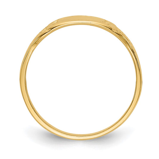 Polished Closed Back Baby Rectangular Signet Ring - WBC