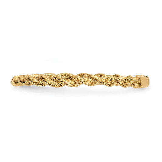 14K Solid Gold Polished Twisted Rope Ring, 1.5mm