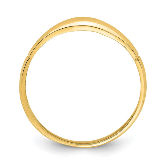 14K Solid Gold Diamond-cut Domed Band Ring, 2.4mm