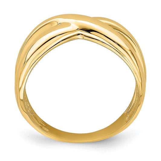 Polished with Cut Out Sides X Dome Ring - WBC