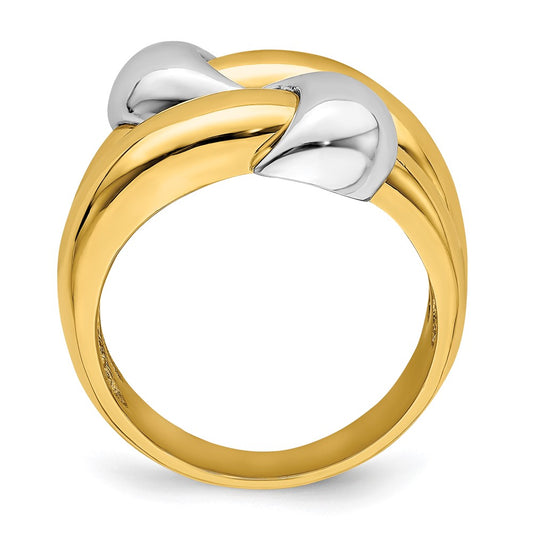Two-Tone Polished Knot Dome Ring - WBC