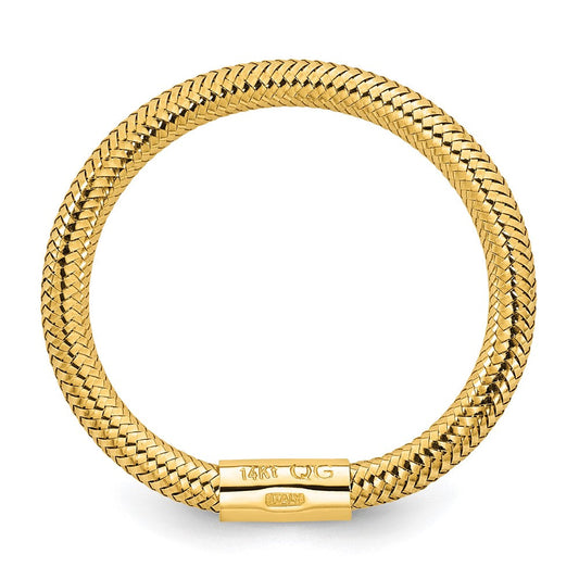 14K Gold Polished Mesh Stretch Ring, 2.3mm