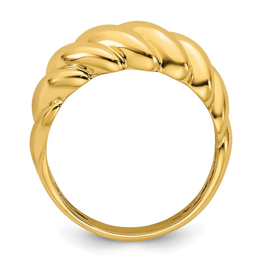 Polished Twisted Graduated Domed Ring - WBC