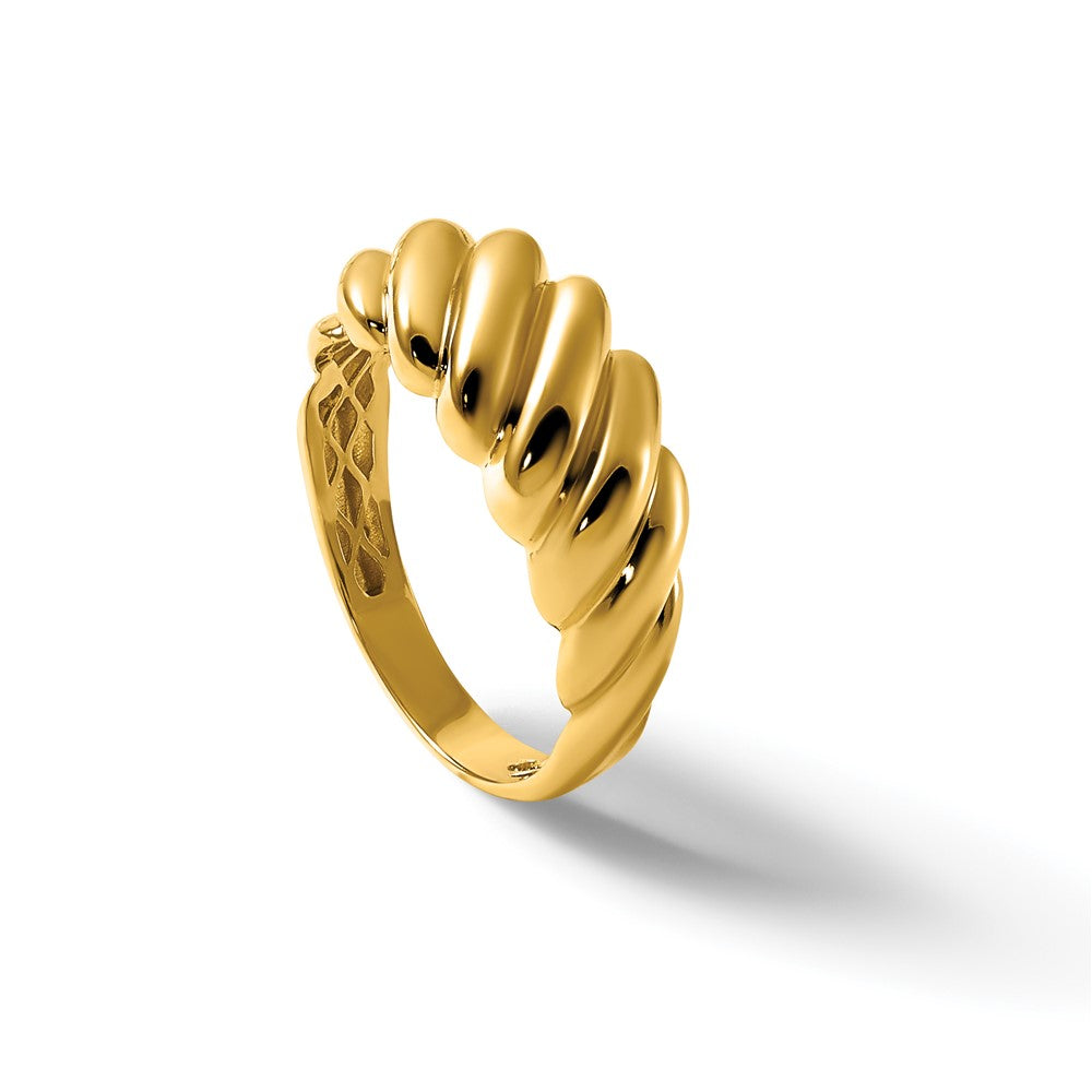 Polished Twisted Graduated Domed Ring - WBC