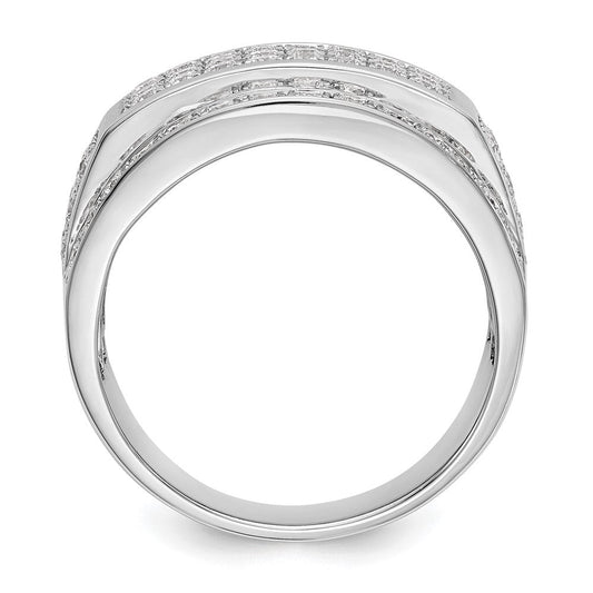 IB Goodman Men's Fortune 14K Solid White Gold Pave 2 ct Diamond Band