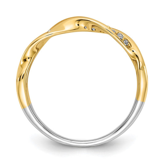 Tri-color 1/6 carat Diamond Fancy Triple-Strand Twist Ring - WBC