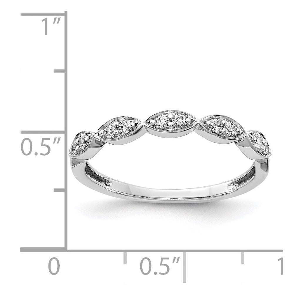 14K White Gold 1/6 ct Diamond Fancy Band, 3mm