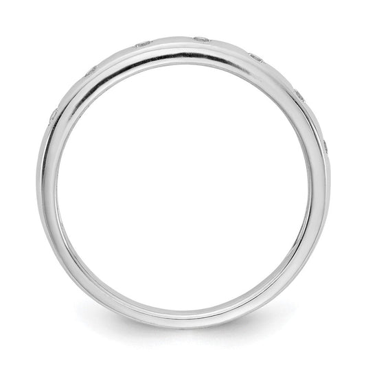 14K White Gold 7-stone 1/6 ct Diamond Band, 2mm
