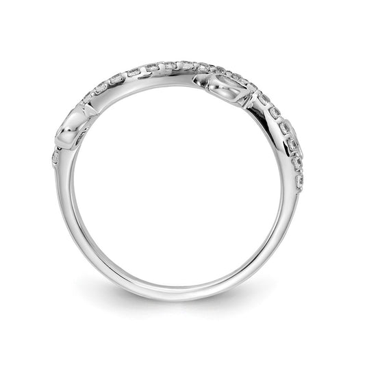 1/5 carat Diamond and Pear Peridot Curved 4-Stone Ring - WBC