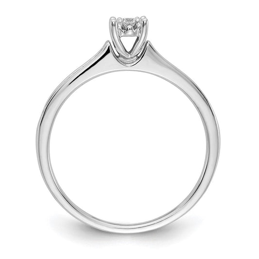14K White Gold 1/10 ct Diamond Ring, 2mm