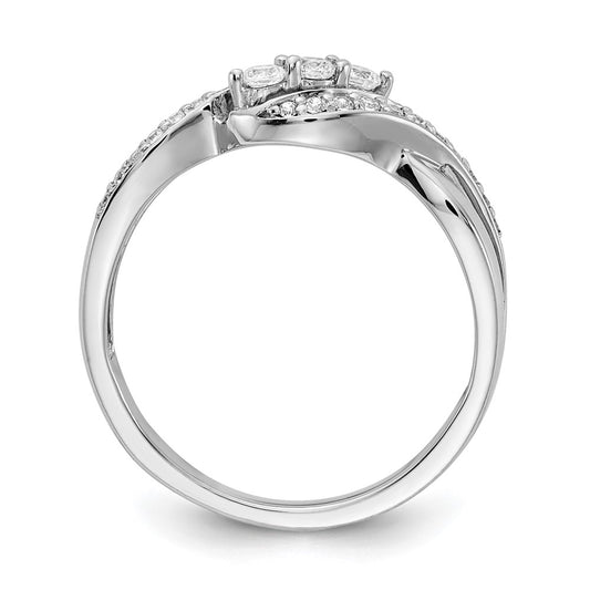 3-Stone 1/4 carat Diamond Bypass Ring - WBC