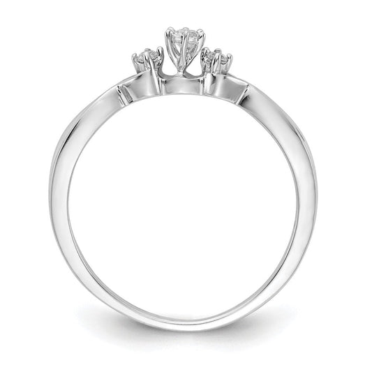 14K White Gold Polished 3-stone 1/10 ct Diamond Ring