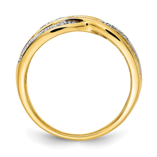 and Rhodium 1/20 carat Diamond Woven Ring - WBC