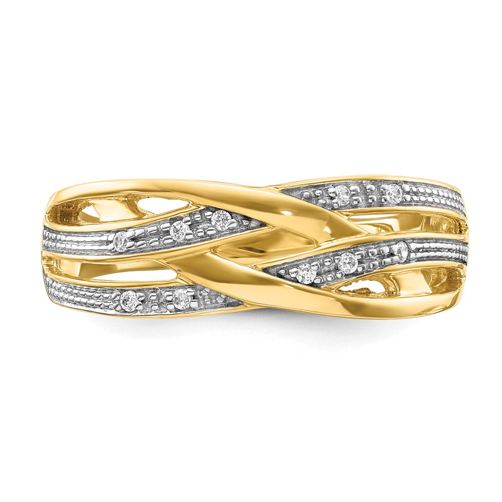 and Rhodium 1/20 carat Diamond Woven Ring - WBC