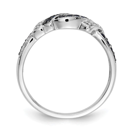 with Black Rhodium 1/4 carat and Blue Diamond Swirl Ring - WBC