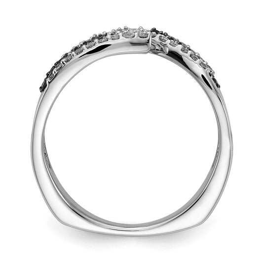 1/2 carat Blue and Diamond Fancy Bypass Ring - WBC