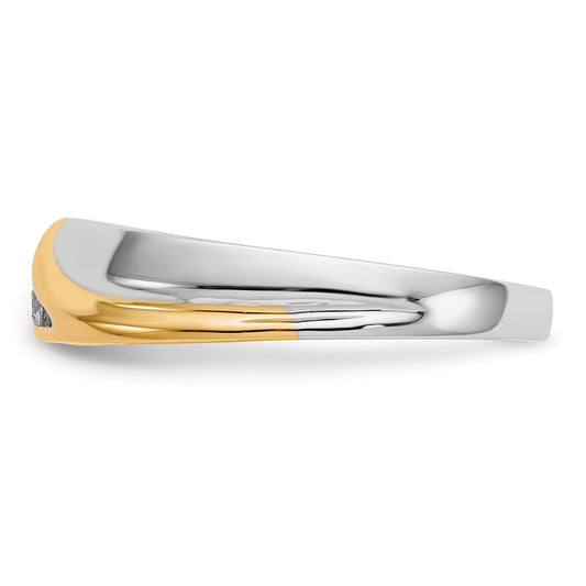 IB Goodman Men's 14K Solid Two-Tone Gold 1/6 ct Diamond 3-stone Ring
