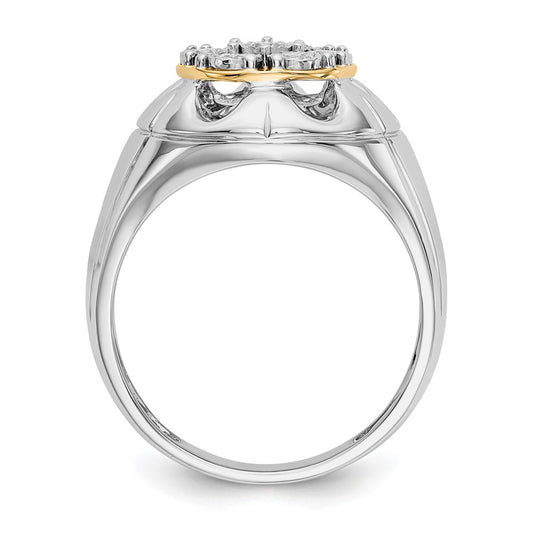IB Goodman Two-tone 5/8 carat Diamond Mens Cluster Ring - WBC