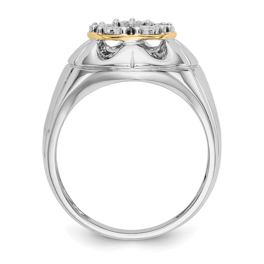 IB Goodman Men's Edelweiss 14K Solid Two-Tone Gold 5/8 ct Diamond Cluster Ring