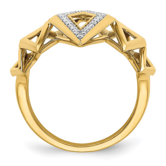 Polished 1/5 carat Diamond Fancy Geometric Ring - WBC